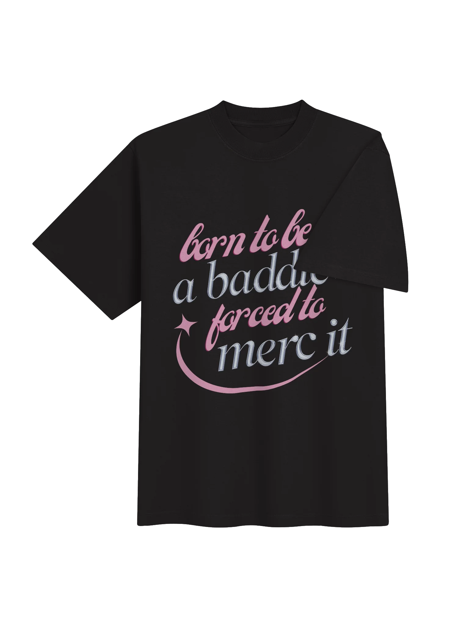 born to be a baddie, forced to merc it - oversized boxy tee (merc x riftbaddies) product image (3)