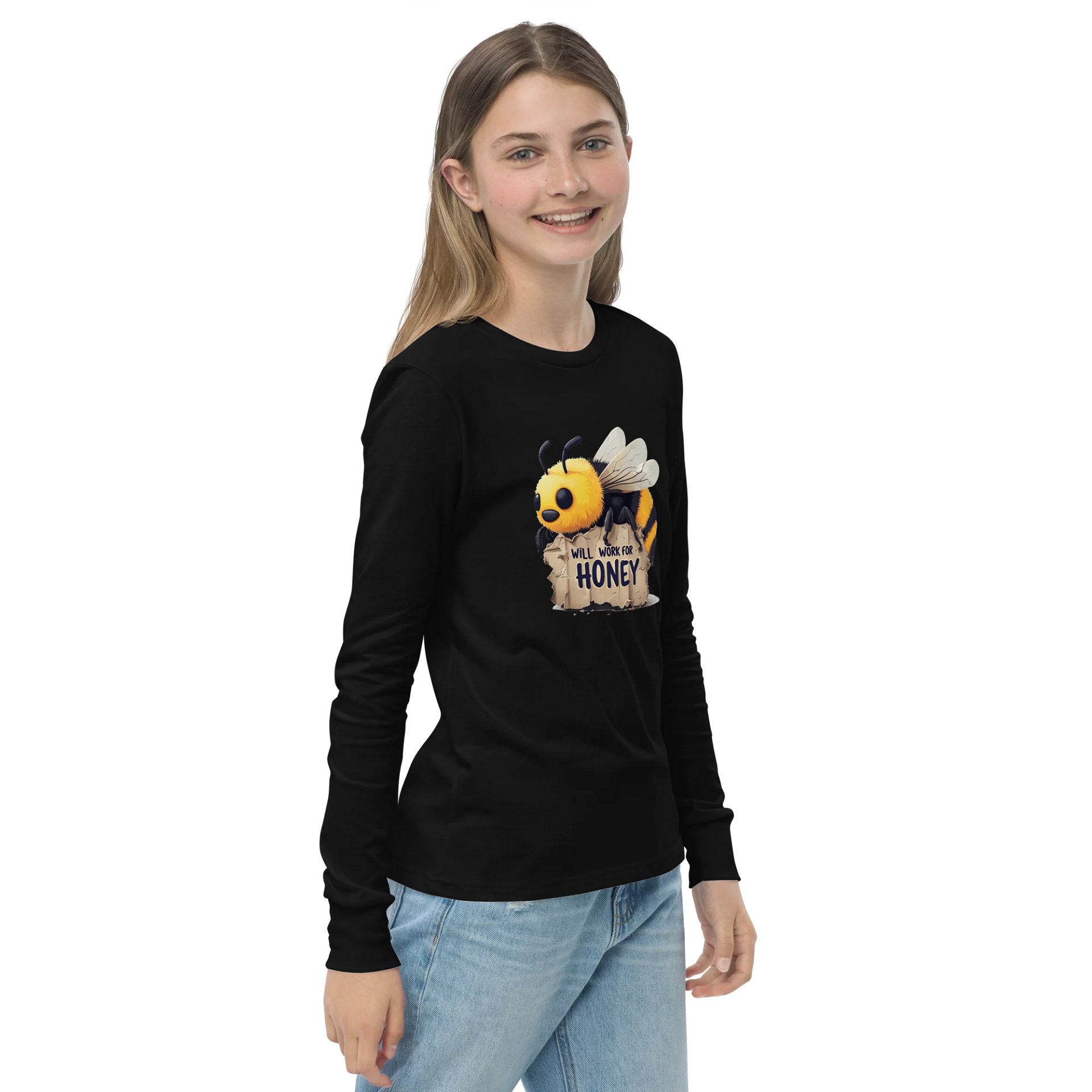 Will Work For Honey Youth Long Sleeve T-Shirt product image (12)