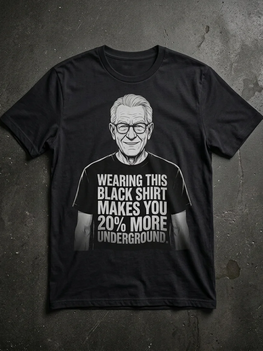 Wearing this black shirt makes you 20% more underground product image (1)