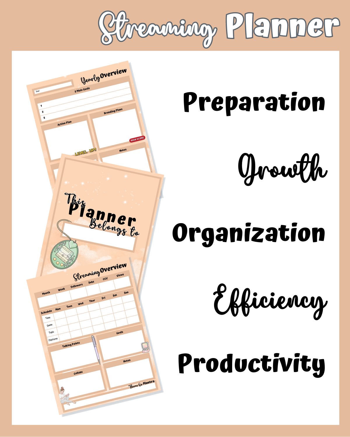 Orange Streaming Planner Printable product image (4)