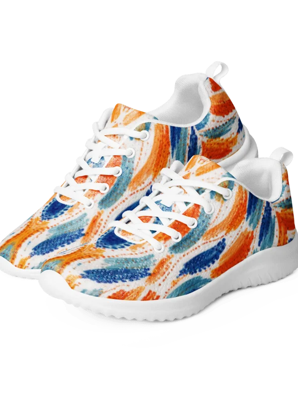 Tribal Fusion: Vibrant Azure & Amber Women's Sneakers product image (5)