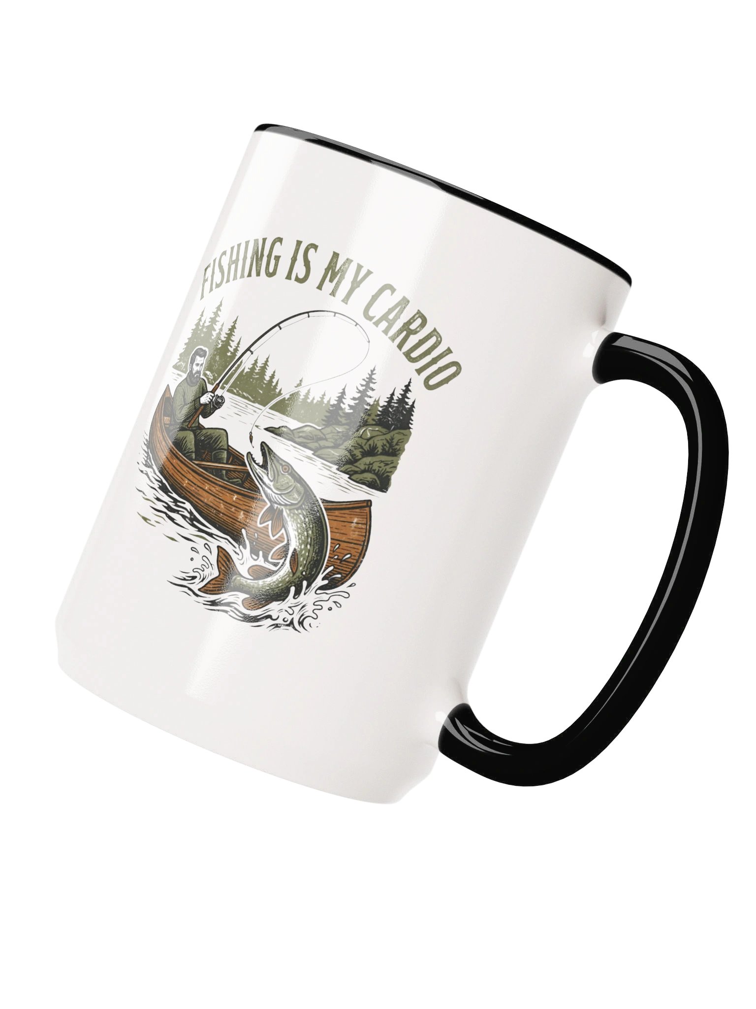 Ceramic Mug: "Fishing is My Cardio" product image (3)