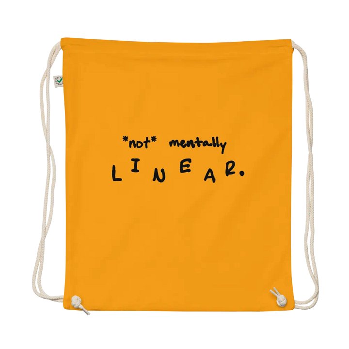 *not* mentally linear cotton drawstring bag product image (1)