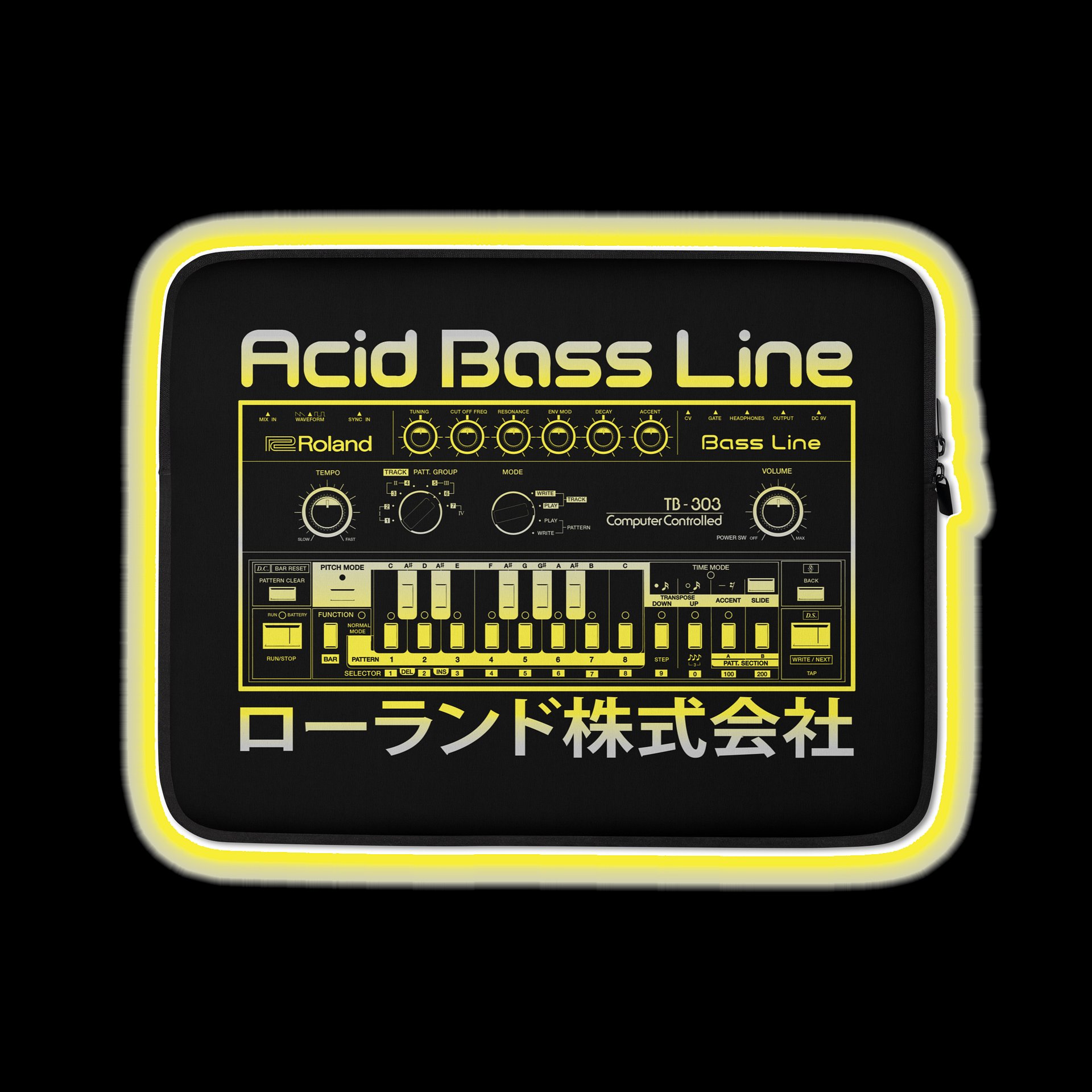 303 Laptop Case - Roland TB-303 Acid Bass Line (Vintage Analog Synthesizer) product image (1)