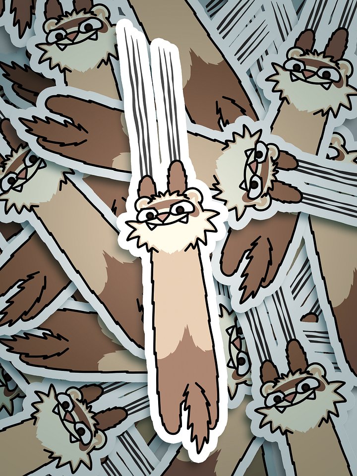 Ferret Scratch | Long Car/Laptop Stiker product image (1)