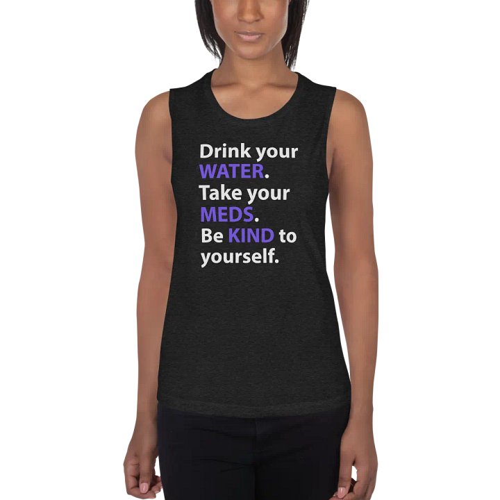 Water, Meds & Kindness Tank (Purple) product image (1)