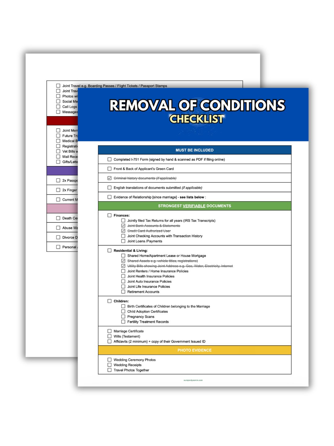 Removal of Conditions Checklist product image (1)