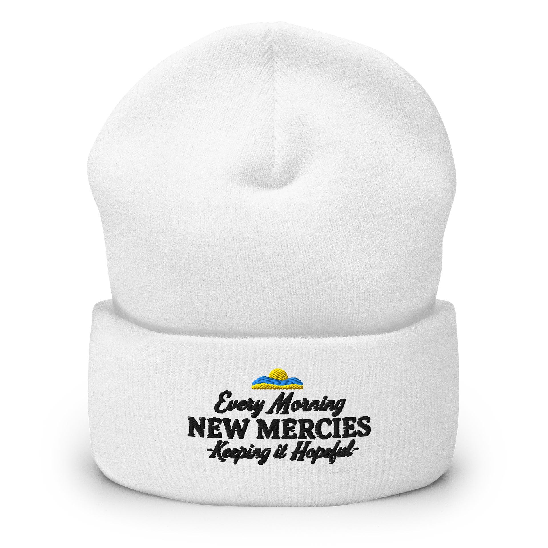Every Morning New Mercies Blue Horizon Embroidered Beanie product image (8)