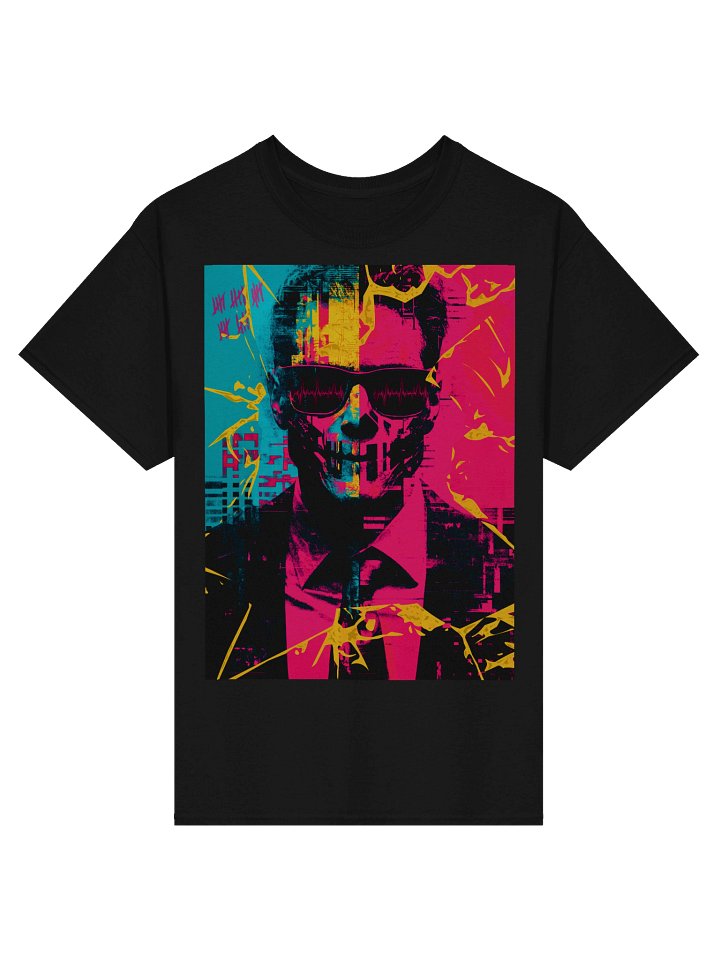 Cyber-Glitch Noir Graphic T-Shirt product image (1)