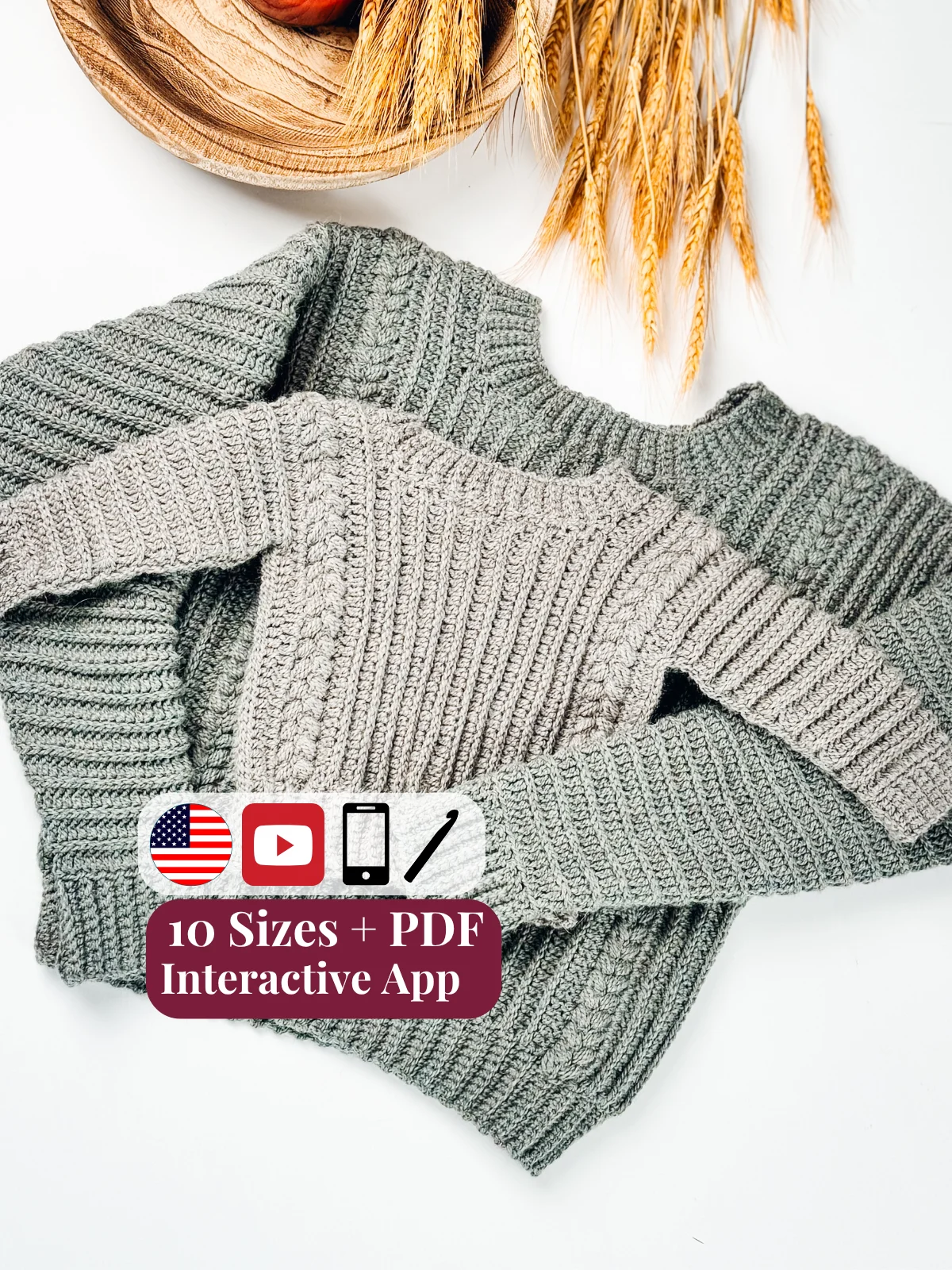 Easy Crochet Baby & Child Sweater (10 sizes) product image (1)