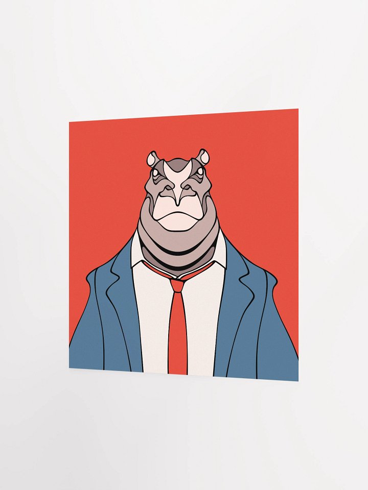 Executive Hippo - Square Matte Paper Poster product image (2)