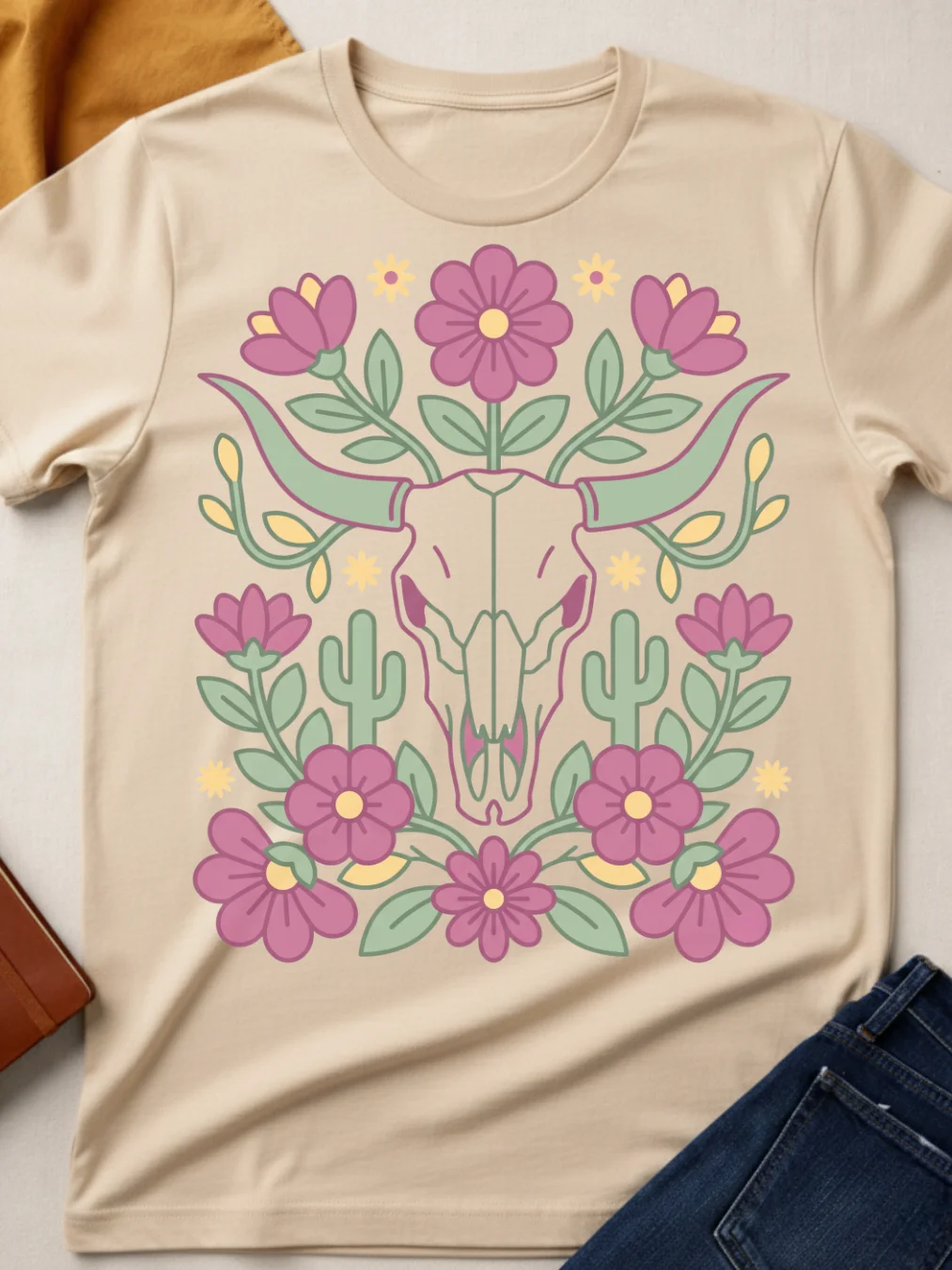 Floral Cow Skull product image (1)