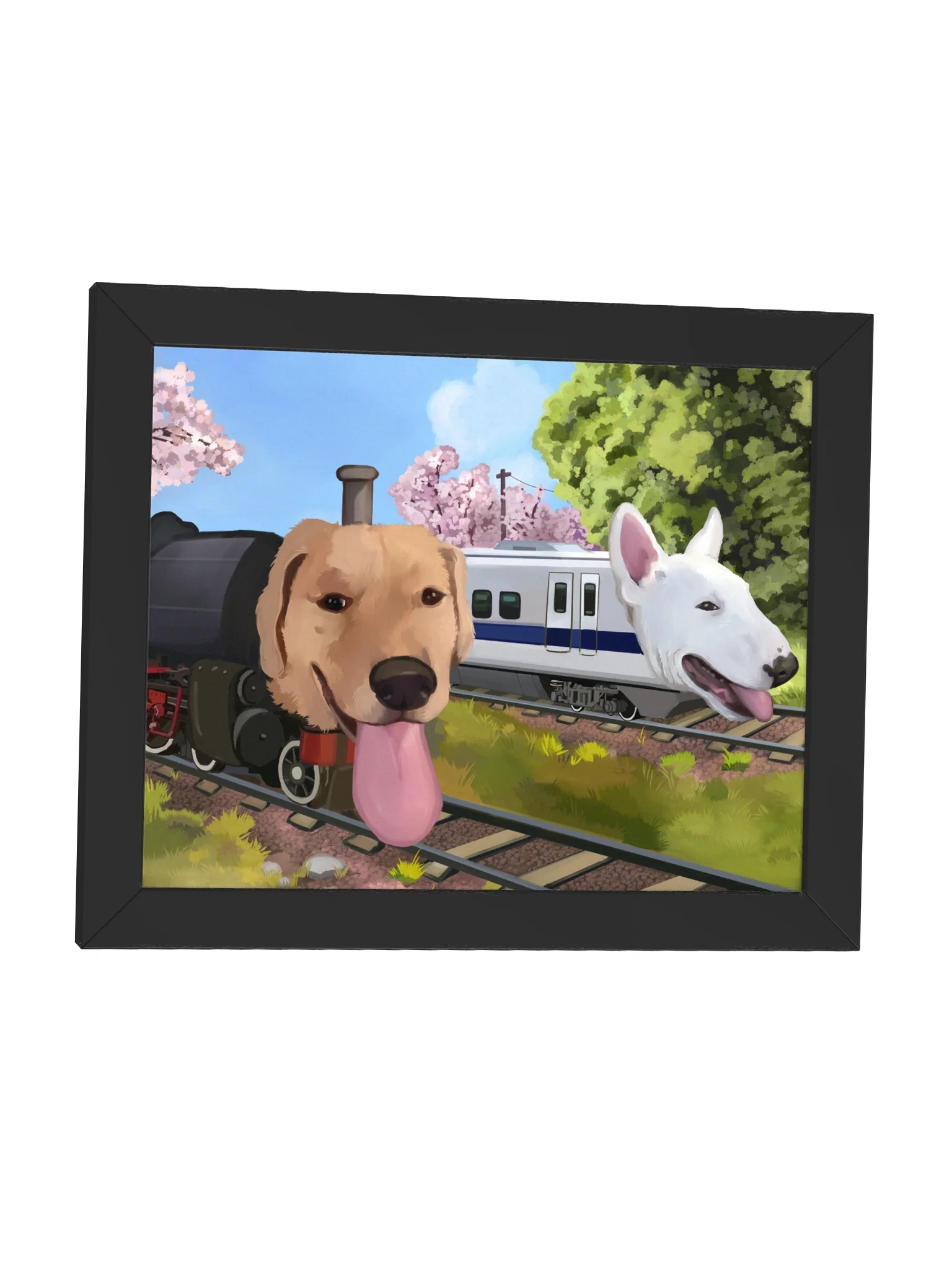 train dogs framed poster product image (1)