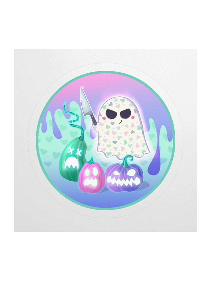 Pastel Little Ghost Pumpkin Carver - Vinyl Sticker product image (2)