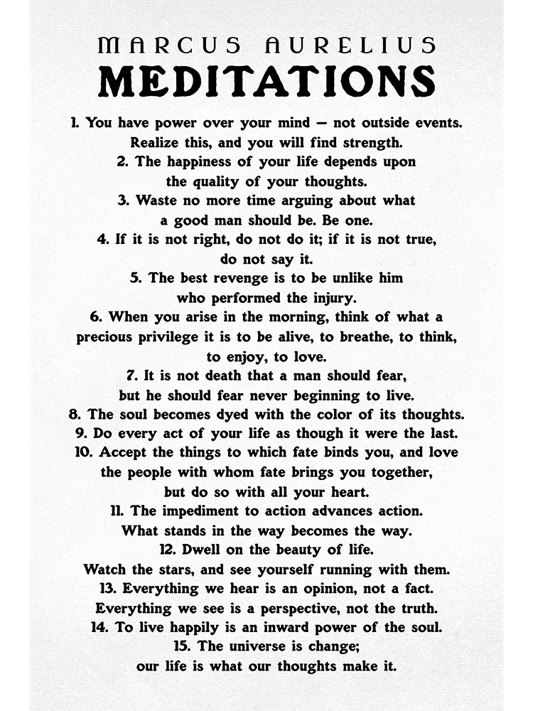Marcus Aurelius Meditations Matte Paper Poster White product image (1)