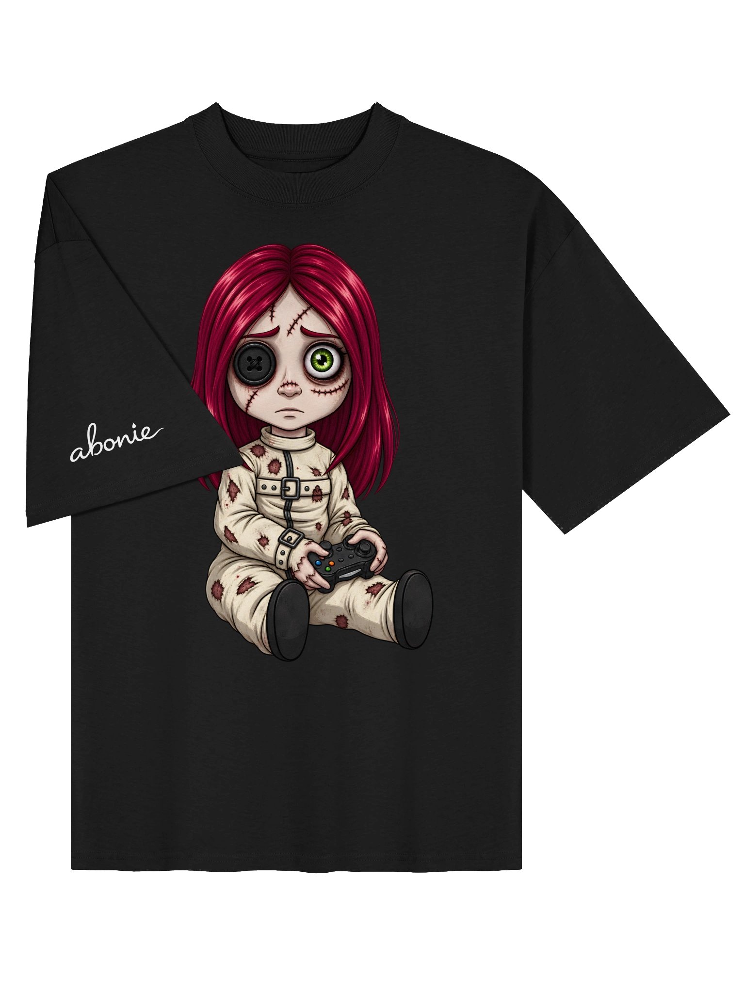 Creepy Gamer Doll – Unisex Oversized T-Shirt product image (15)
