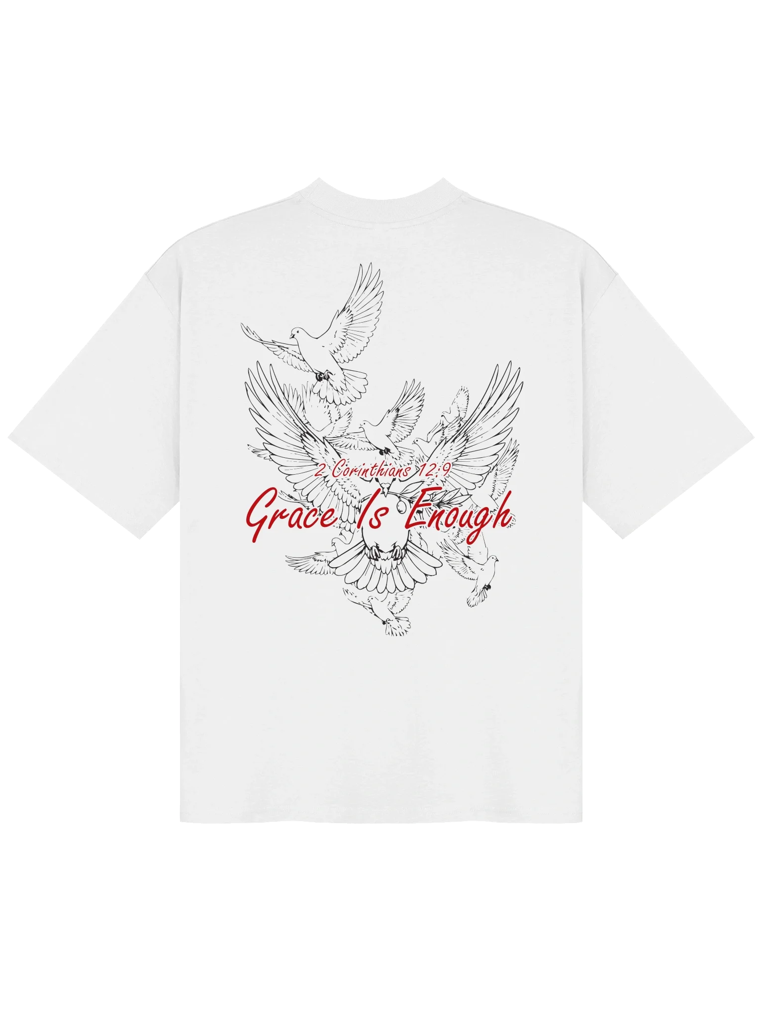 'GRACE IS ENOUGH' Oversized Tee — back view