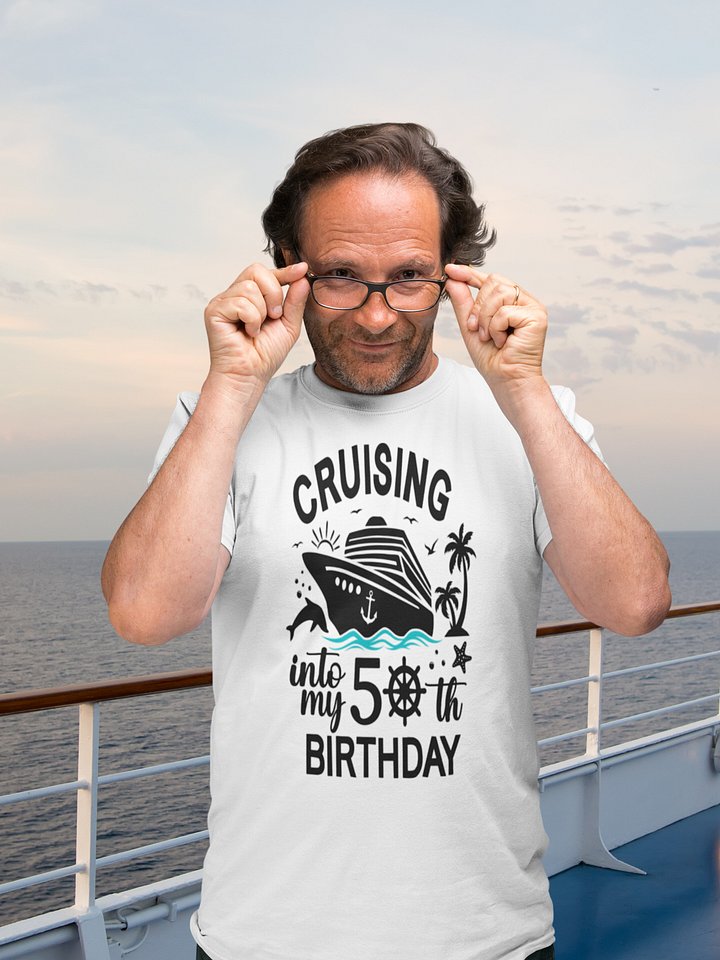 Cruising Into My 50th Birthday Unisex Softstyle T-Shirt Light Colours product image (2)