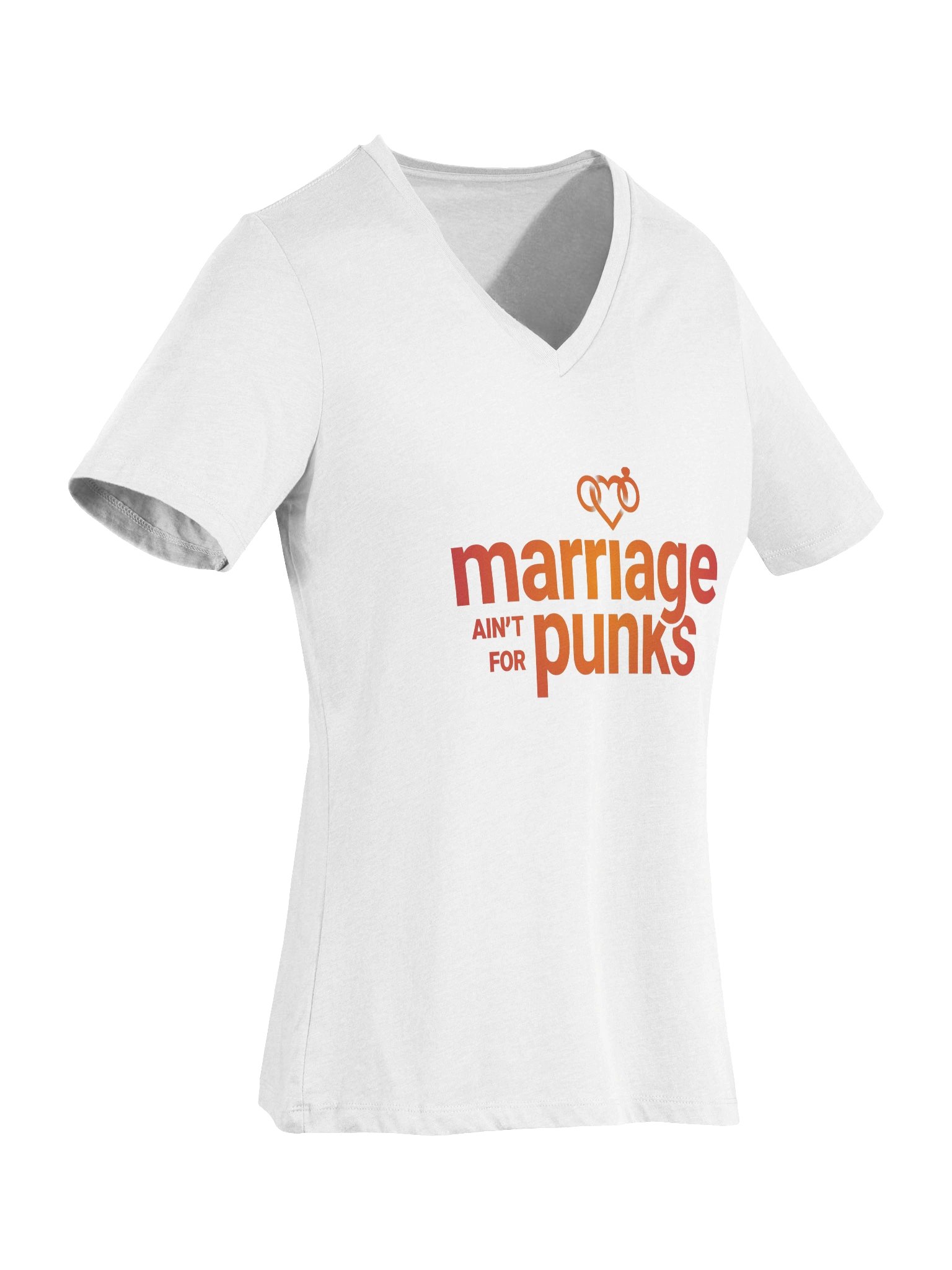 White Marriage Ain't For Punks Relaxed V-neck T-Shirt product image (7)