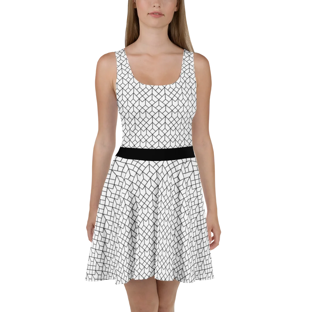 Black & White Mesh Pattern Geometric Dress product image (1)