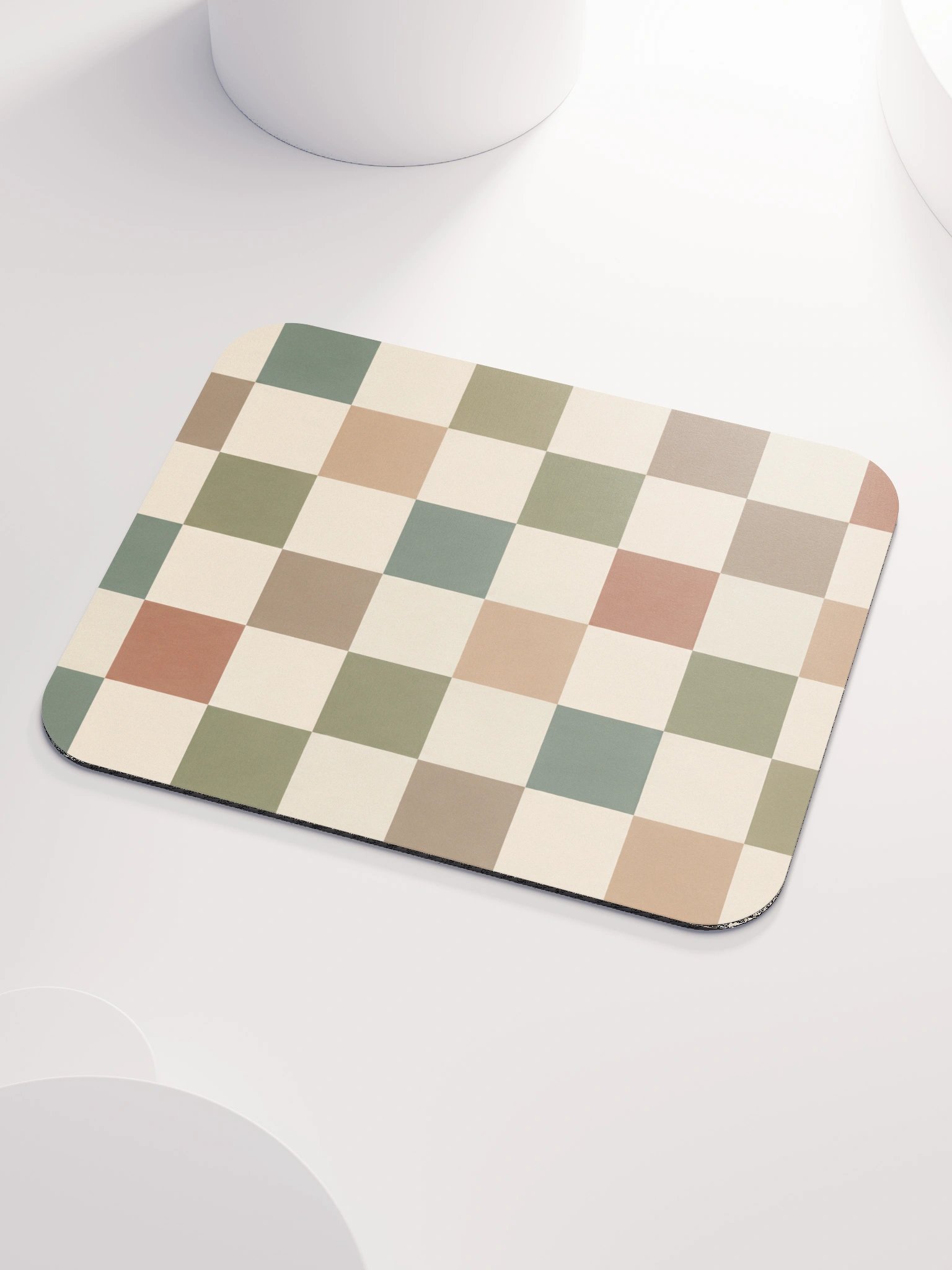Boho Checkerboard Desk Mat: Anti-Slip Neoprene Computer Mouse pad product image (3)