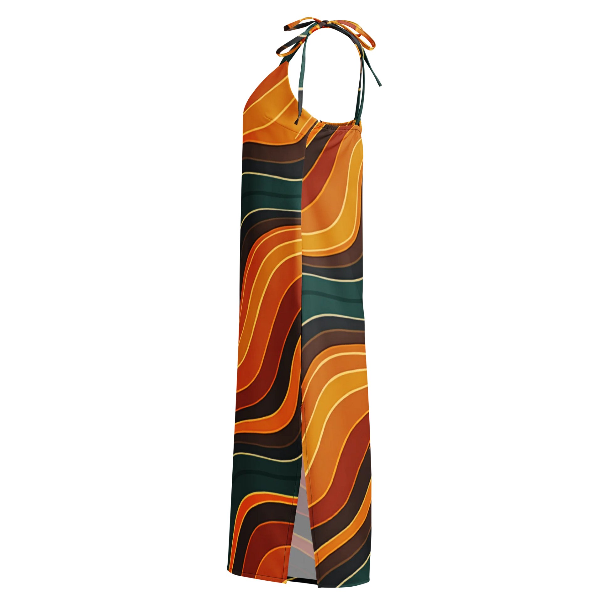 Barry Grady 'Flowing Waves' All-Over Print Slip Dress product image (3)
