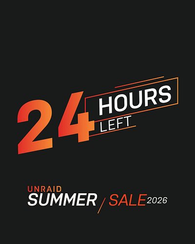 🚨 THIS IS IT. 24 HOURS LEFT! 

Tomorrow, the Unraid Summer Sale disappears for good. This is your absolute last chance to get...