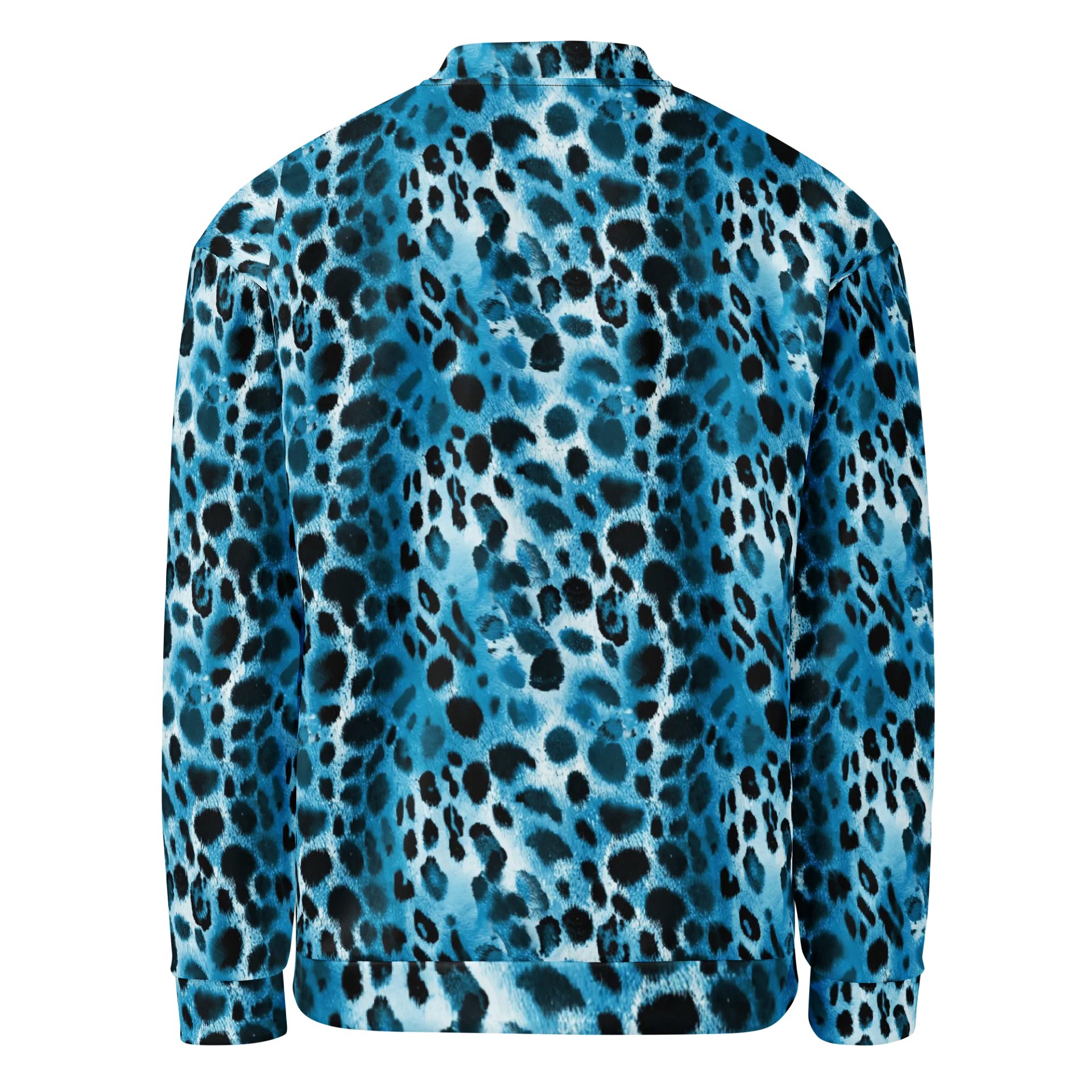 Blue Leopard Bomber Jacket product image (2)