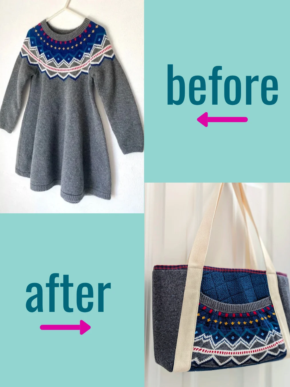 Fair Isle Pocket Tote product image (6)