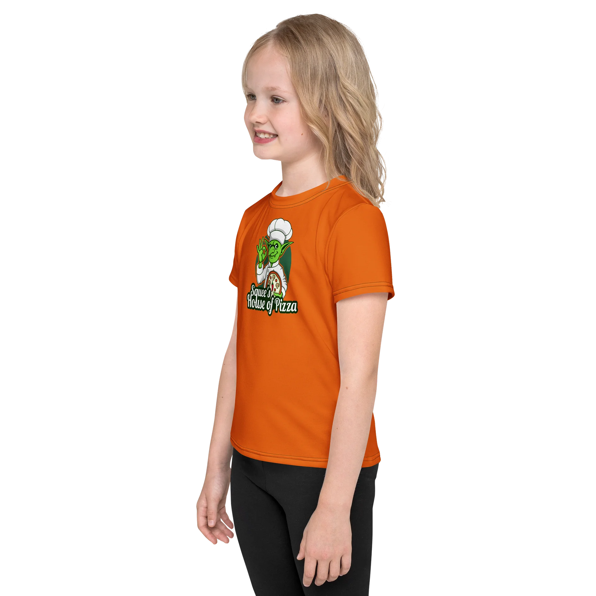 Squee’s House of Pizza Kids Crew Neck T-Shirt (Mango Tango) product image (3)