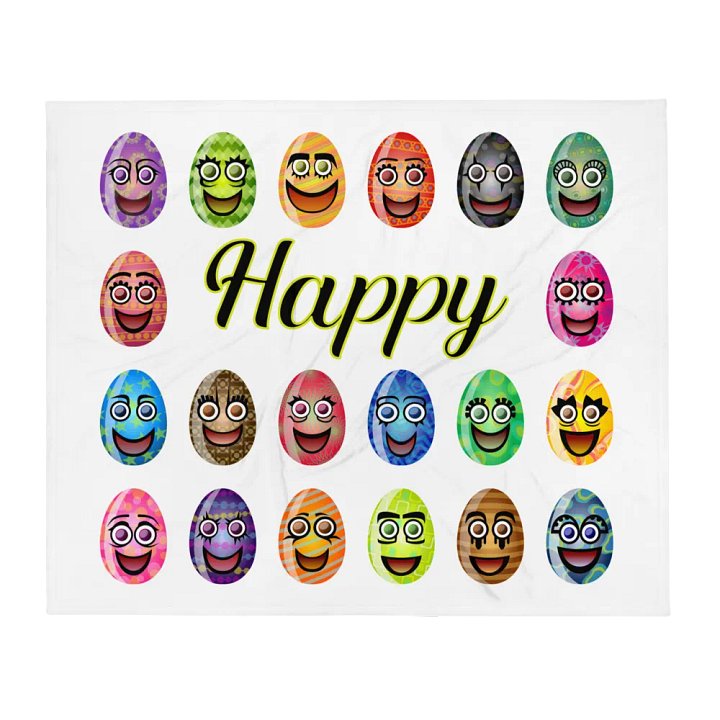 Happy Easter Egg Throw Blanket product image (13)