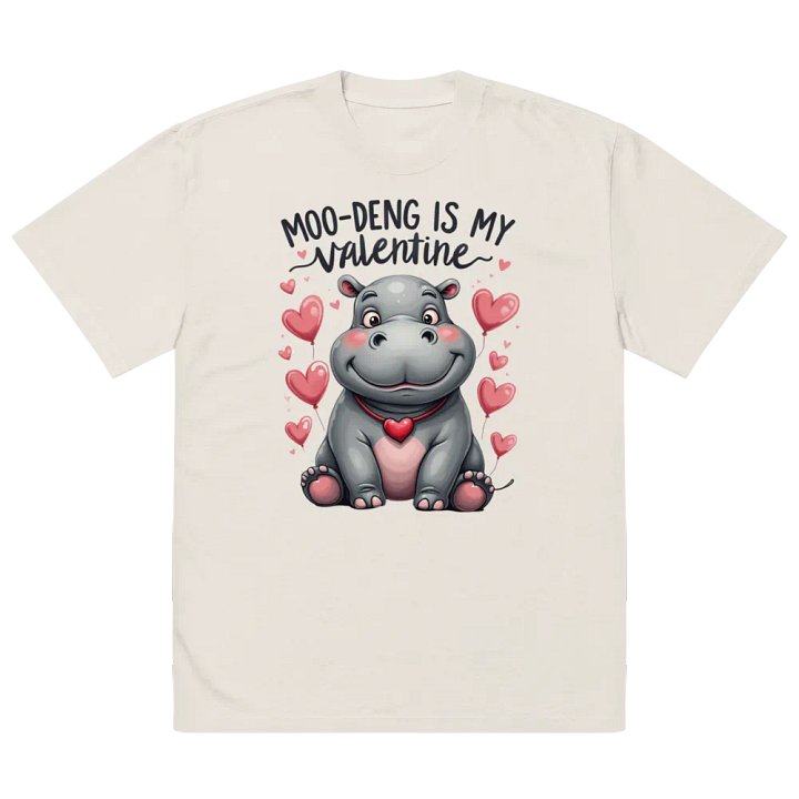 Moo-Deng is My Valentine Oversized Tee product image (2)