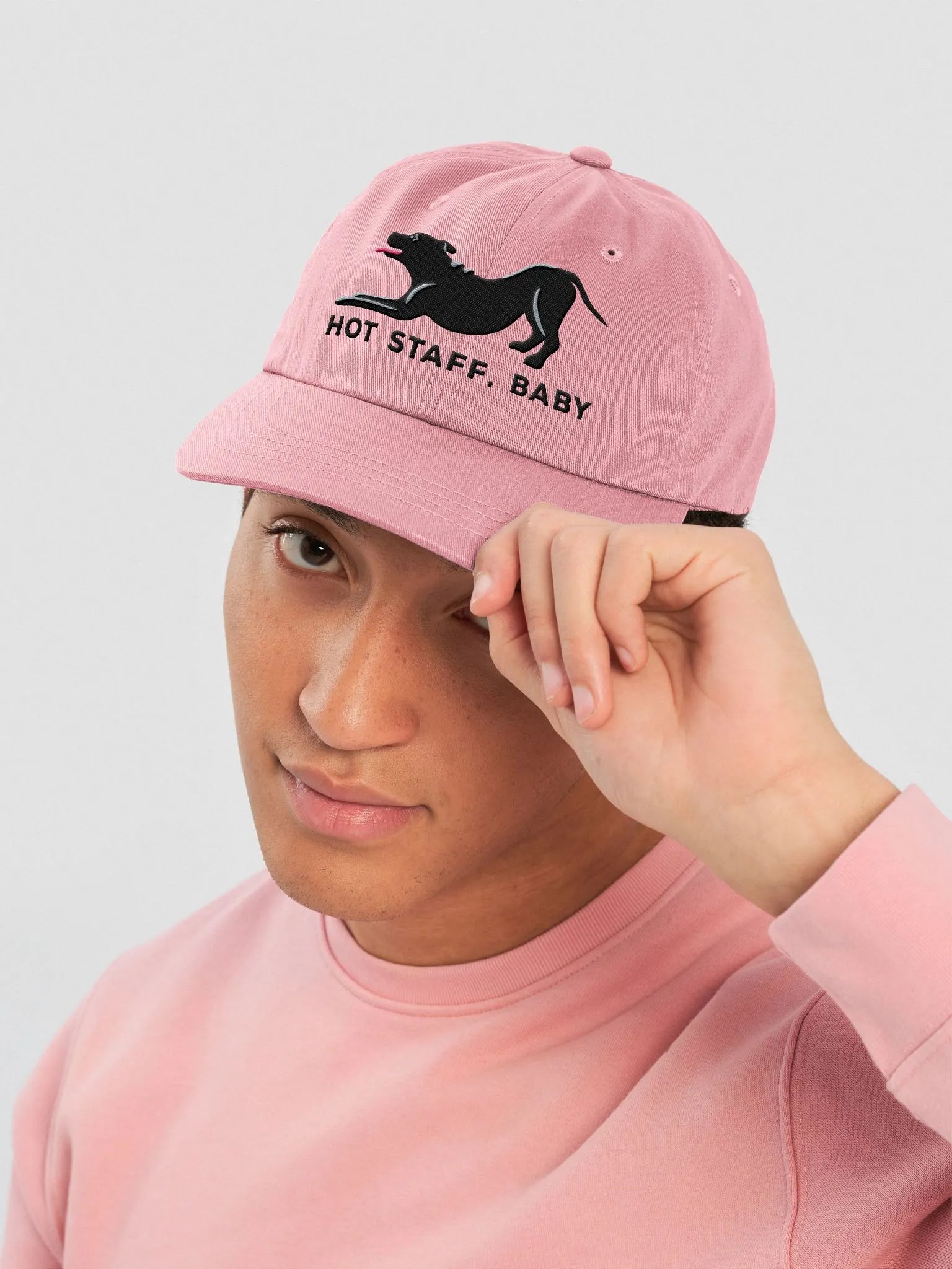 Hot Staff, Baby Classic Dad Hat(Embroidered) of a Staffordshire Terrier(Black) product image (26)
