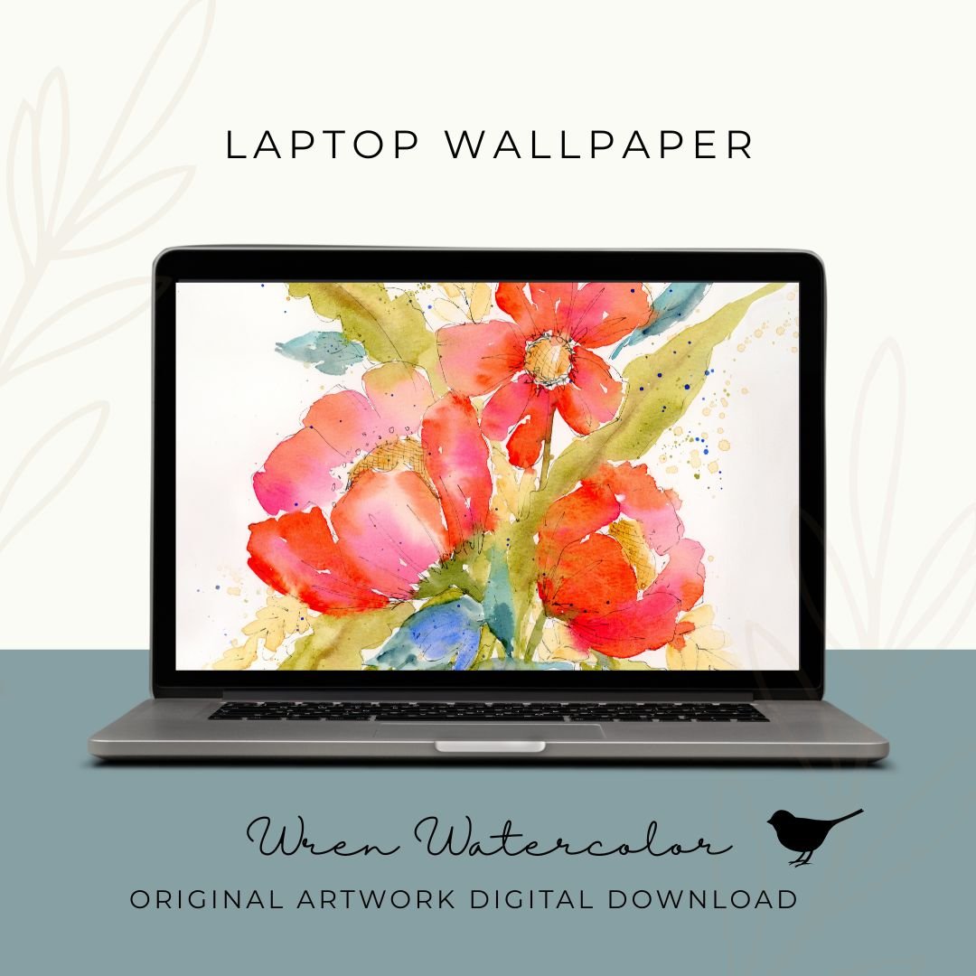 Poppin' Poppies Watercolor Digital Wallpaper Bundle product image (3)