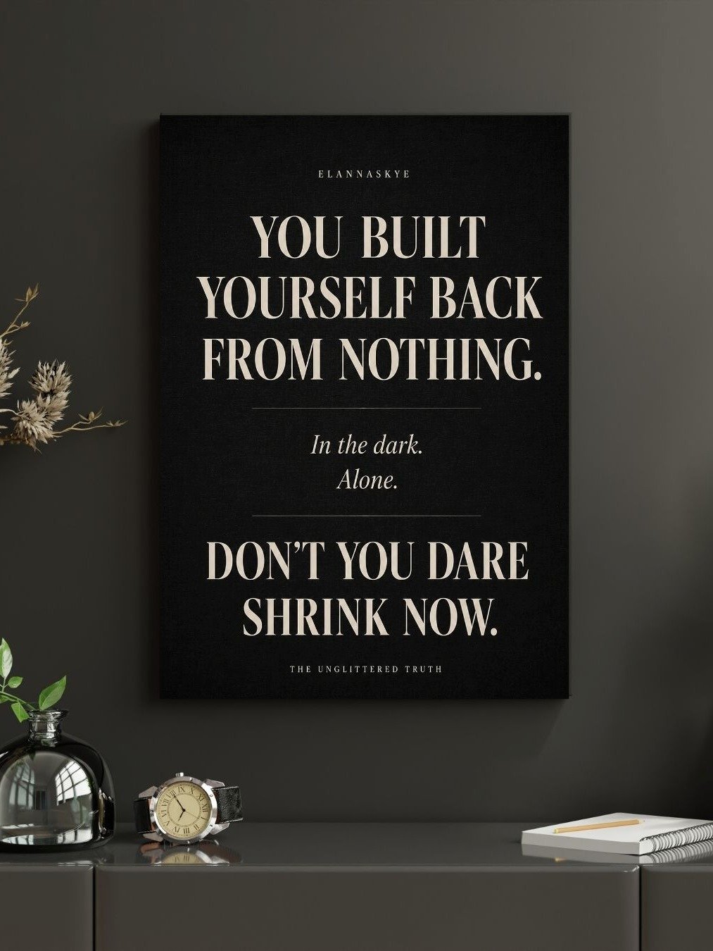 You Built Yourself Back From Nothing - Dark Edition Printable Wall Art product image (3)