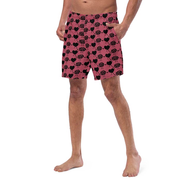 Whimsical Brain and Heart All-Over Swim Trunks product image (2)