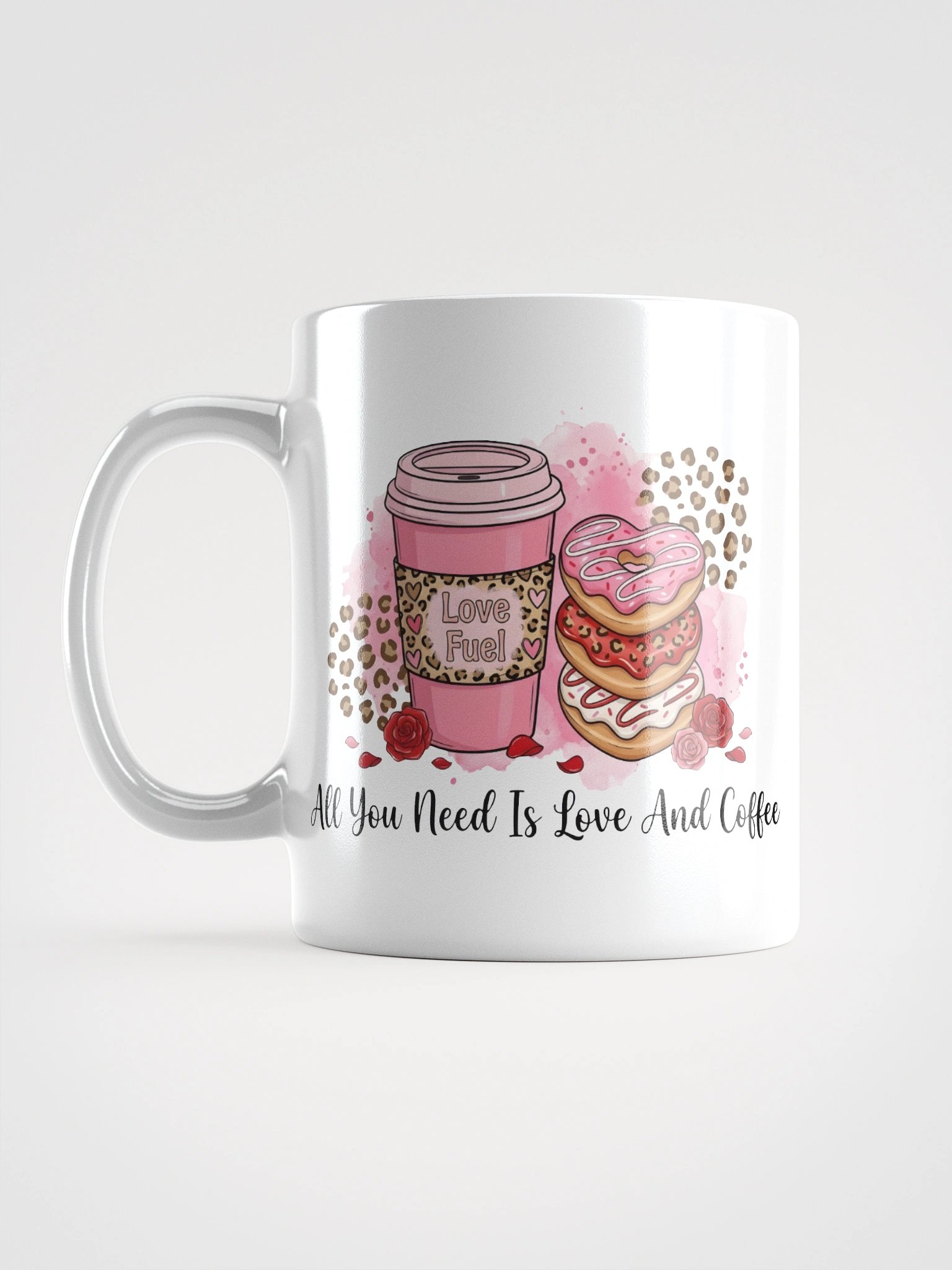 Valentine Cheetah All You Need Is Love & Coffee Mug product image (1)
