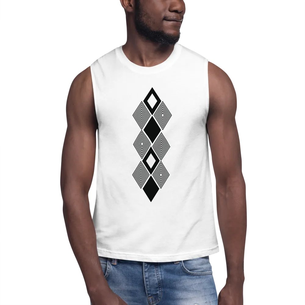 Black and white triangle design Muscle Tank product image (6)