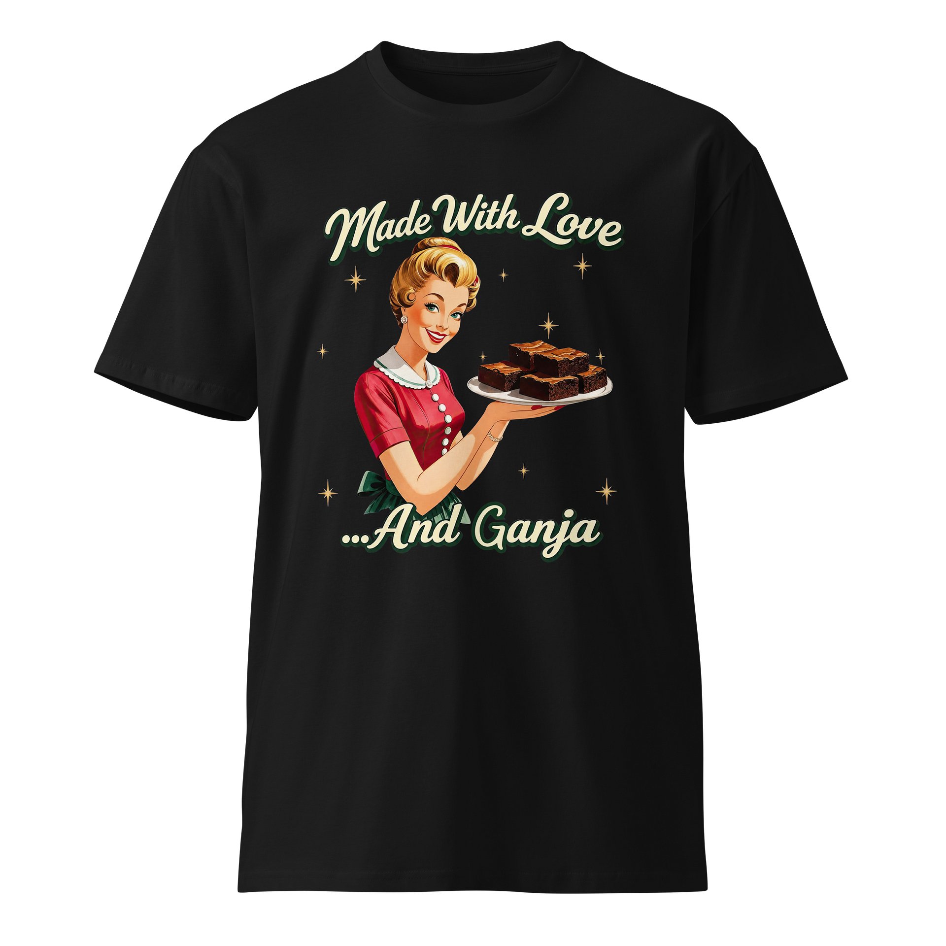 Made With Love And Ganja T-Shirt - Funny - Meme - AS Colour Unisex Premium T-Shirt product image (3)