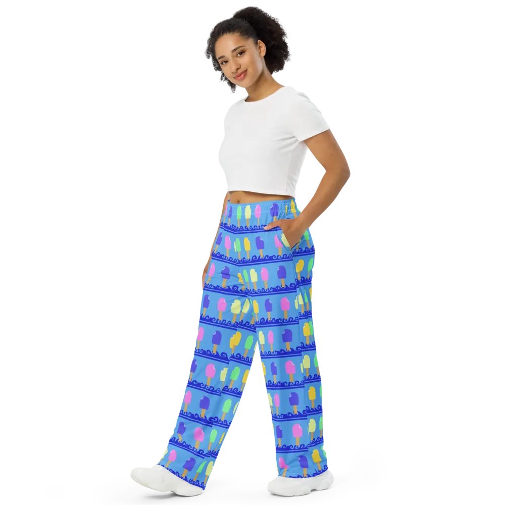 Ice Cream Bars Pattern Wideleg Pants product image (4)