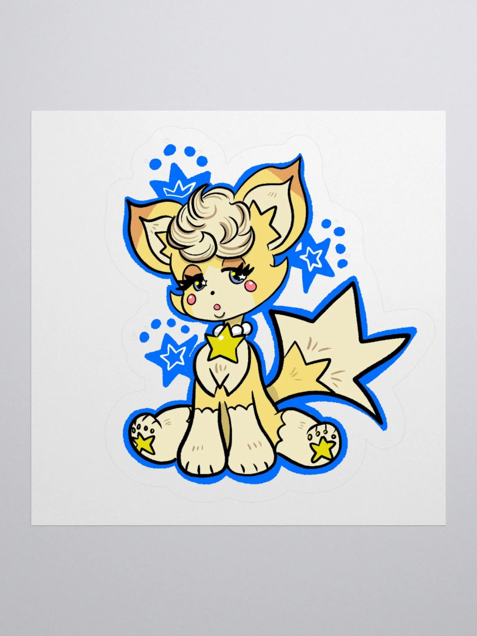 "Sleepy Stars" Cream Sticker product image (1)