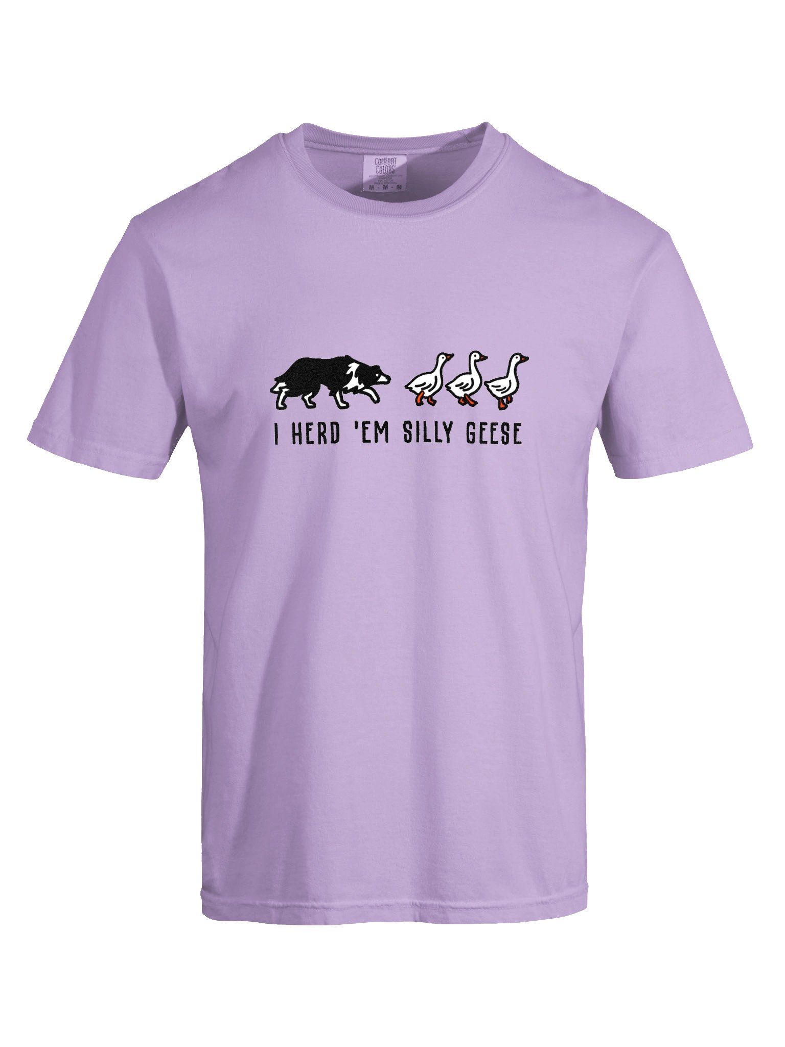 I Herd 'Em Silly Geese T-Shirt(Embroidered) of a Border Collie(Black & White) product image (10)
