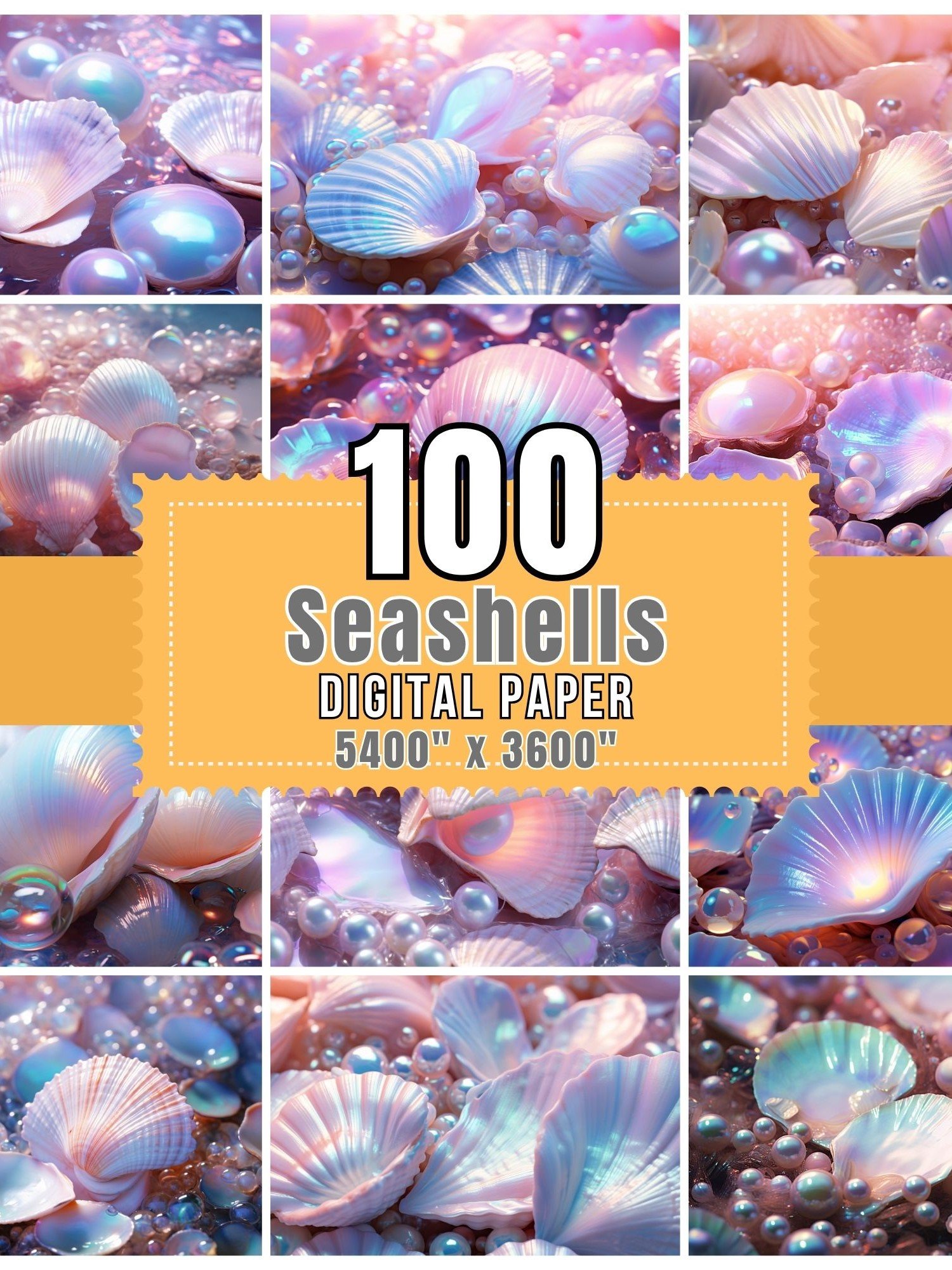 100 Seashell Digital Paper product image (4)