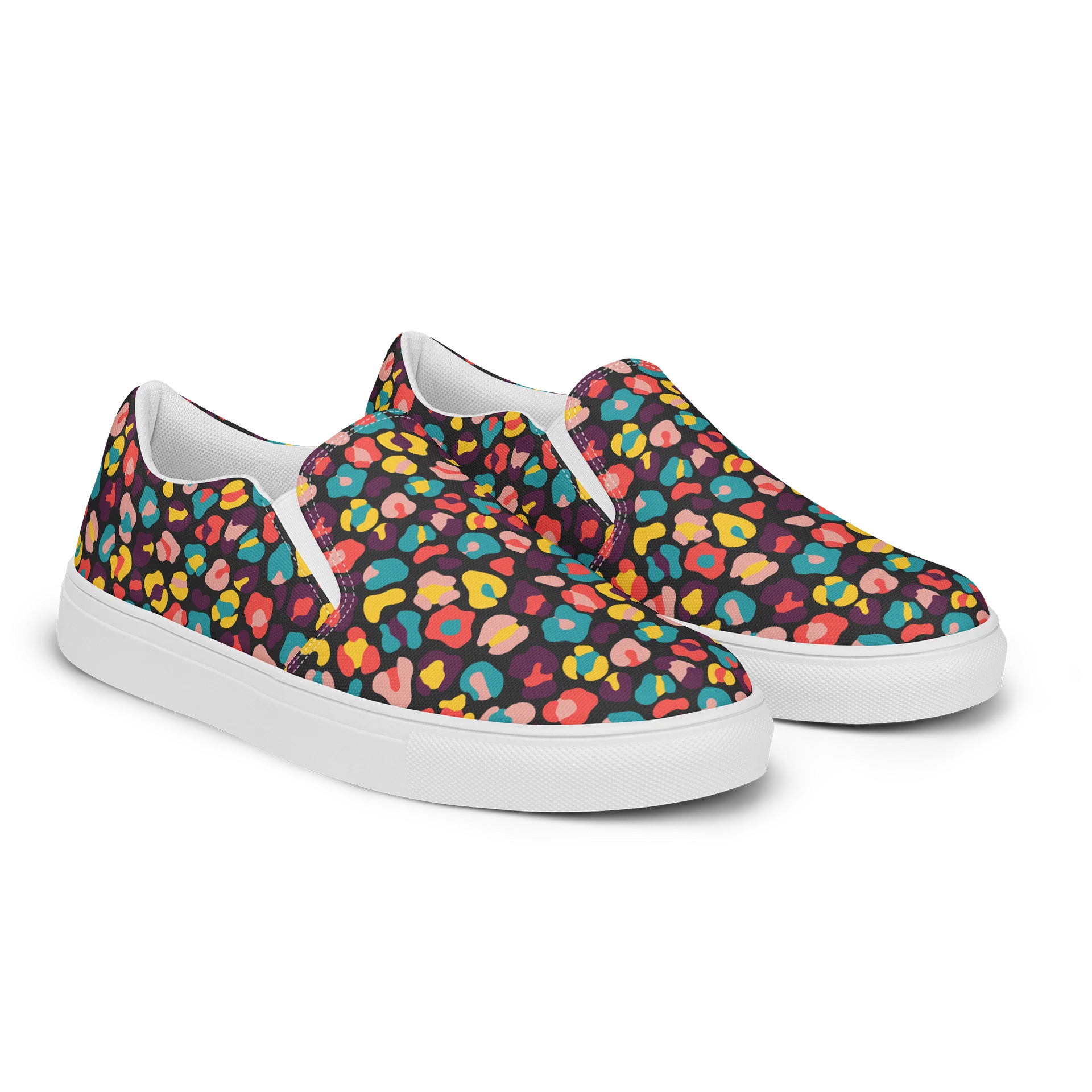 Vibrant Women's Slip-On Canvas Shoes with Bold Leopard Print product image (2)