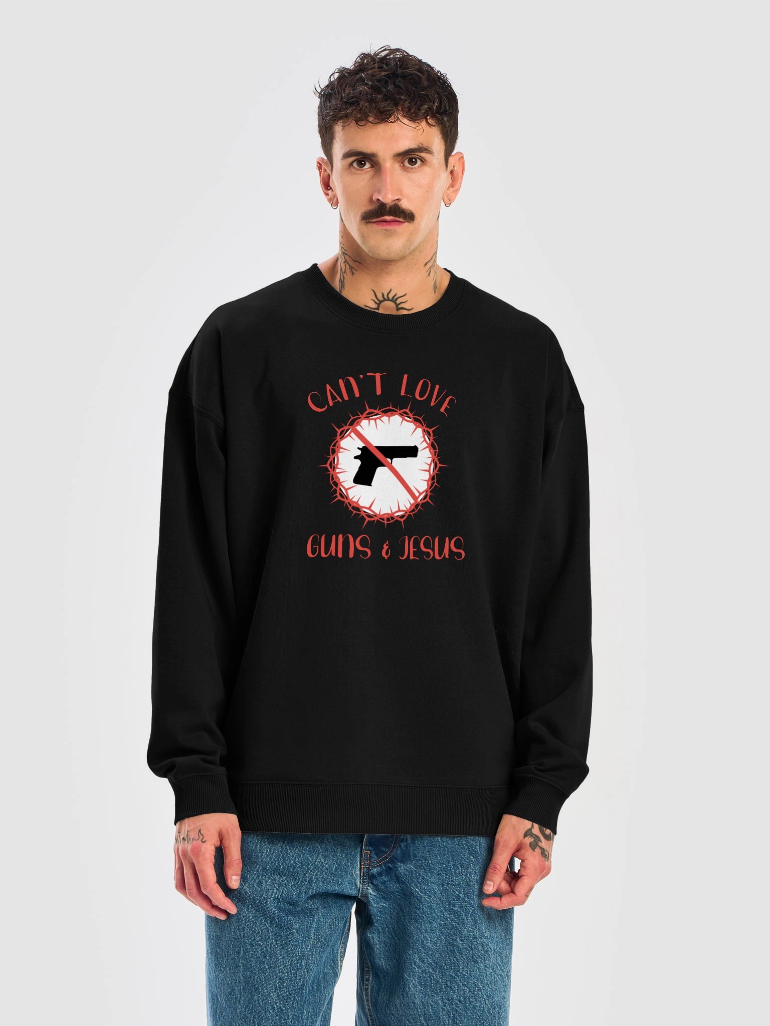 Can't Love Guns and Jesus Sweatshirt product image (5)