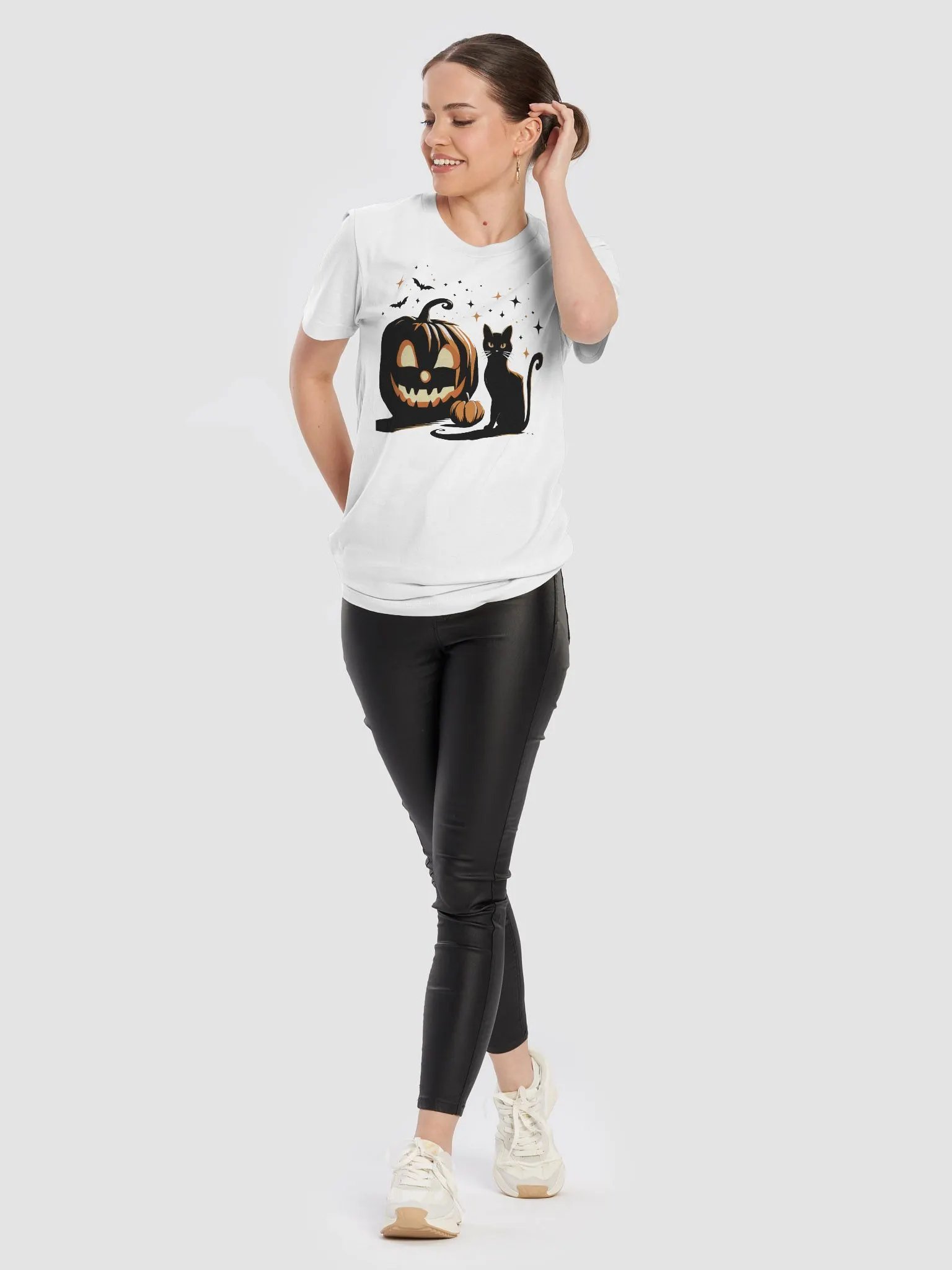 Halloween Pumpkin and Black Cat Supersoft Unisex T-Shirt product image (20)