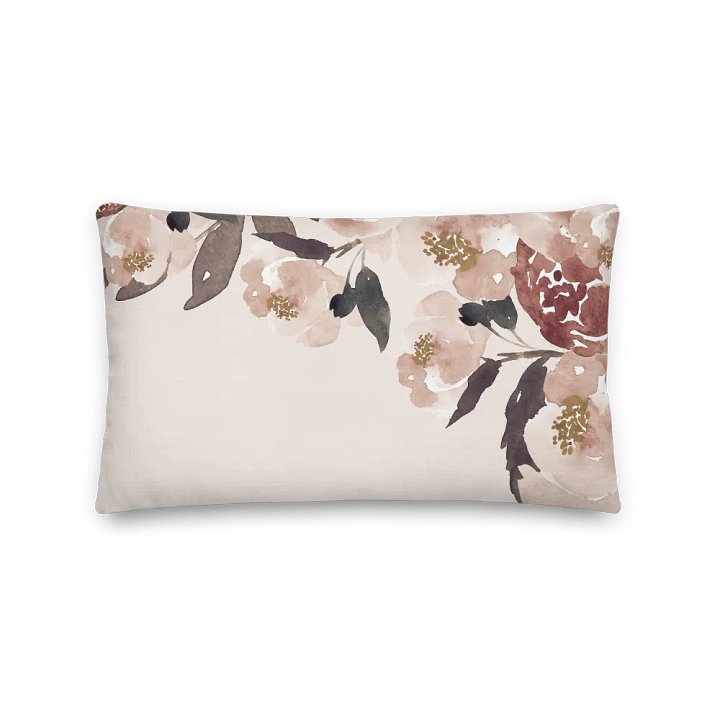 Rosegarden Watercolor Blush - Premium Pillow - Rosengarten Kissen Beige product image (2)