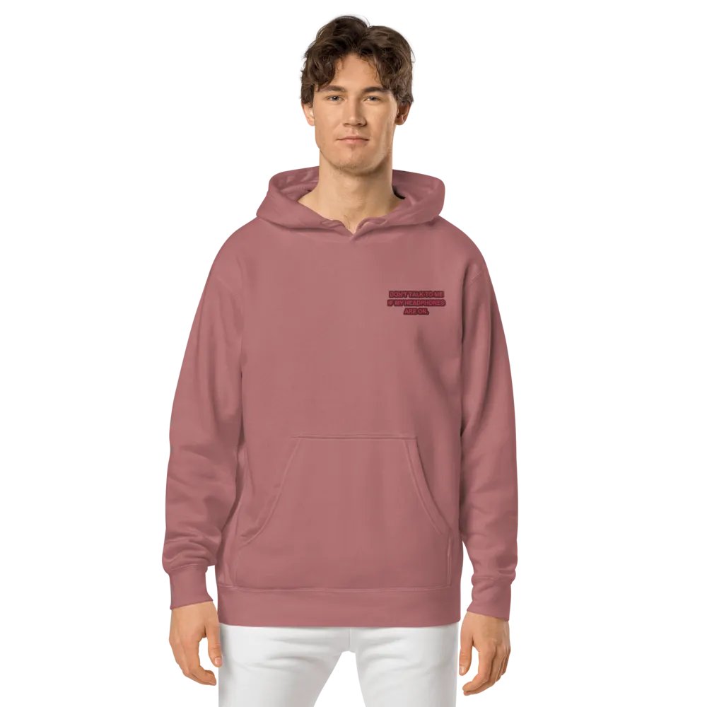 L.C. HEADPHONES ON (rose design) embroidered pigment hoodie product image (3)
