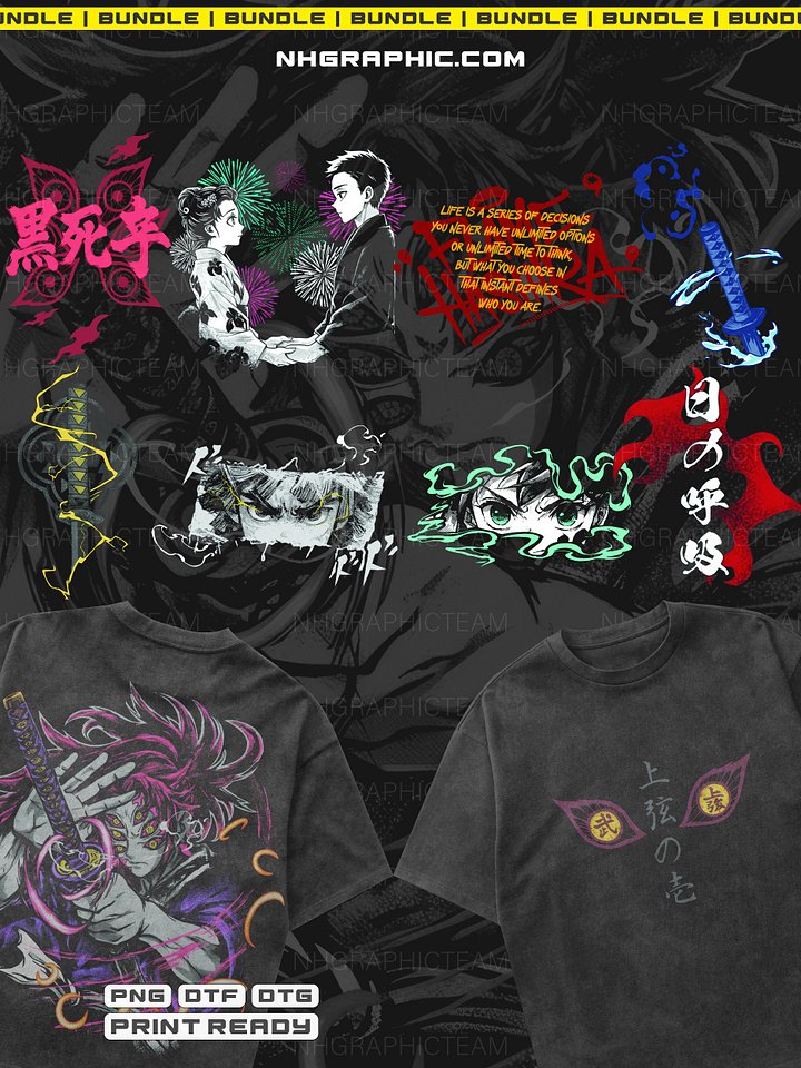 9-Piece Demon Slayer Front & Back PNG Bundle product image (2)