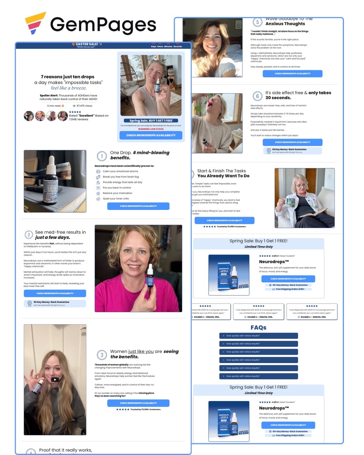 NeuroDrops 7 Reasons Listicle Page | Gempages Template product image (1)